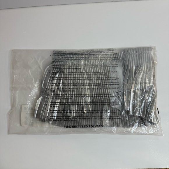 New Savage x Fenty Pleated Lamé Bandeau Spaced Out Metallic Silver Bralette - Picture 5 of 5